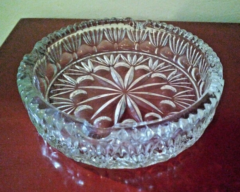 Vintage Cigarette Crystal Glass Ashtray