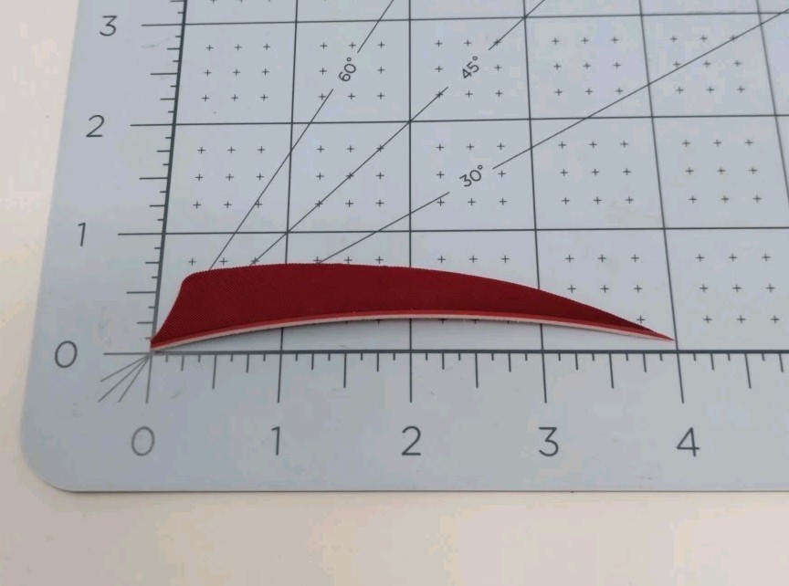 100pk Bullseye Archery Feathers 4" Right Wing: Shield Solid Deep Red Crimson