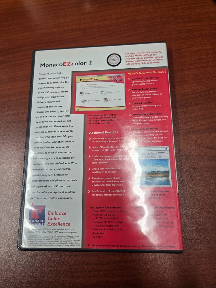Monaco EZ Color 2 Windows and Mac CD Version 2.6 2003
