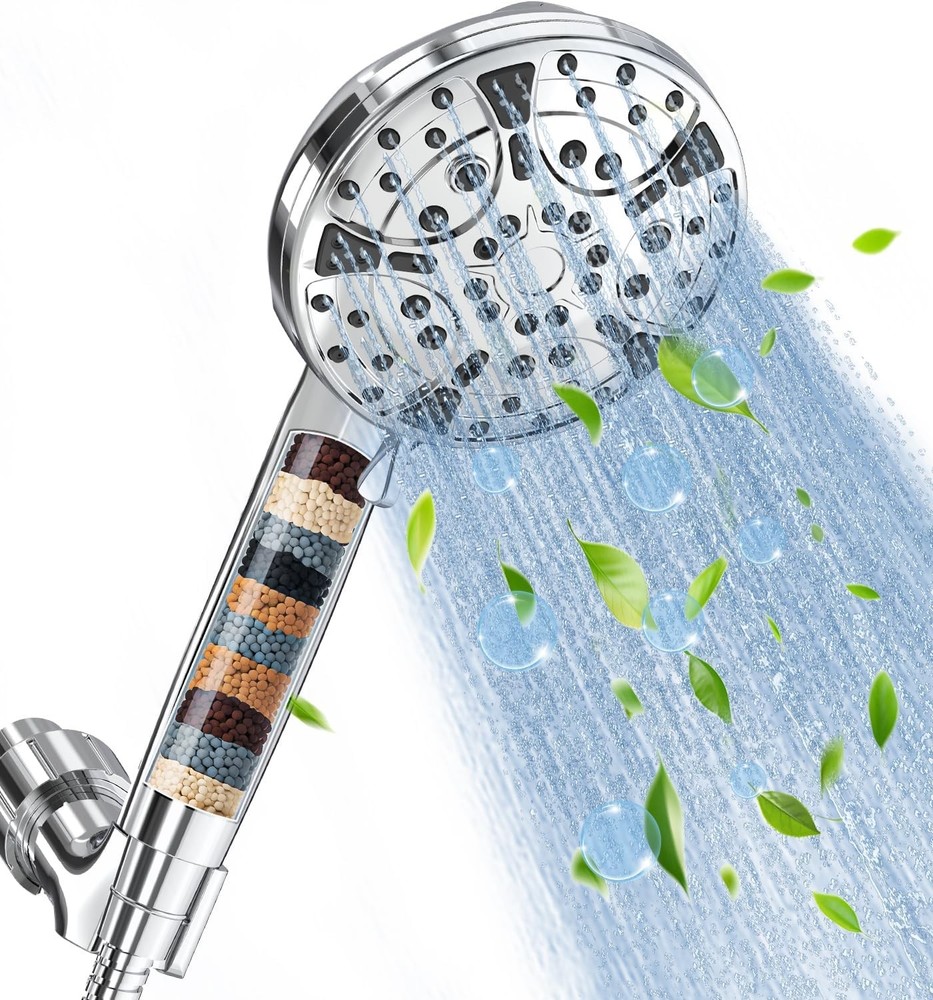 ed Shower Head with Handheld: High Prure 8-Setting Showerhead for