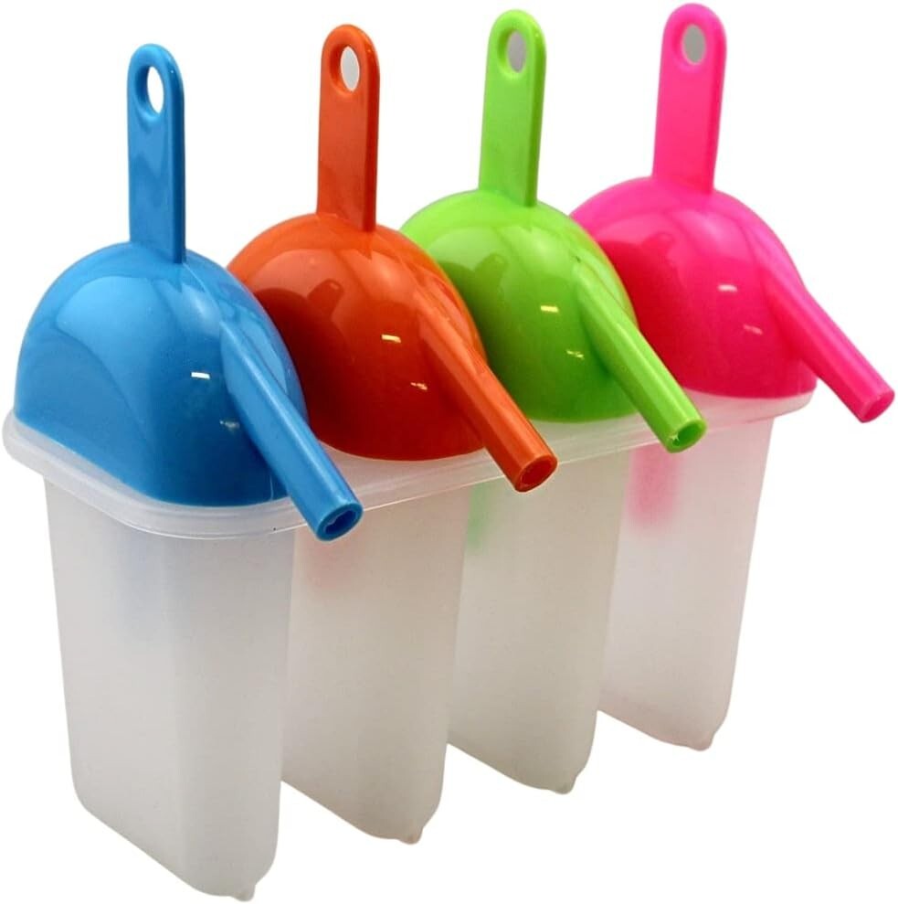 Ice Lolly Pop Mold Popsicle Maker with Straw Makes BPA Free Just Pop In The Free