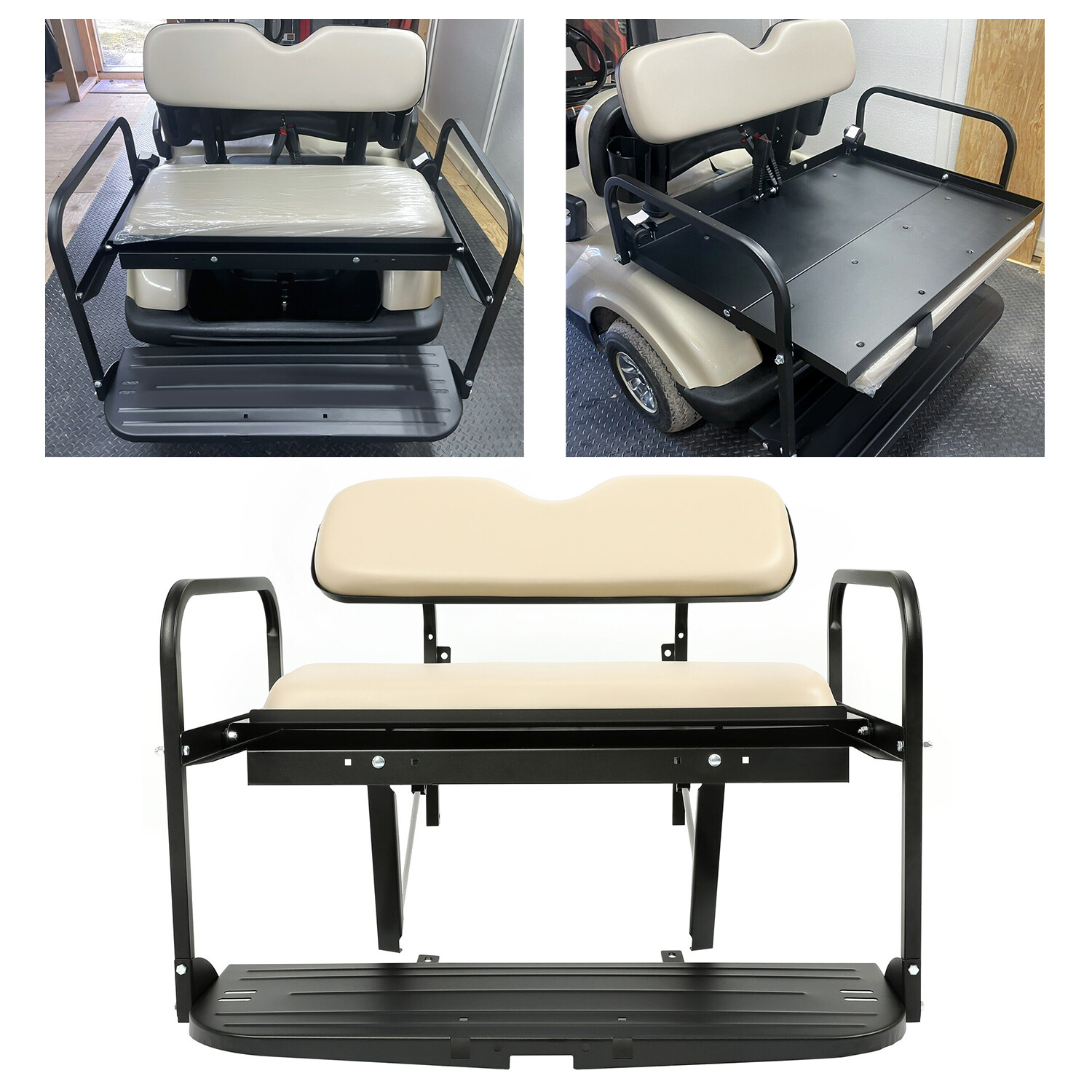 For 07-16 Yamaha Drive G29 Golf Cart Flip Folding Rear Back Seat Kit