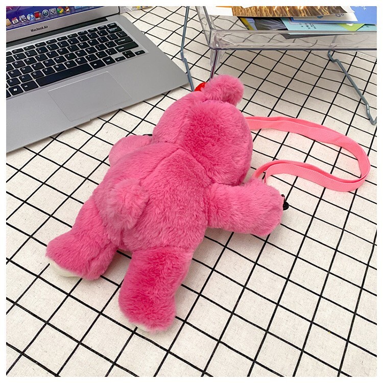 Soft Cute Strawberry Bear Plush Bag Shoulder Bag Cases Wallets Coin Purses Bags