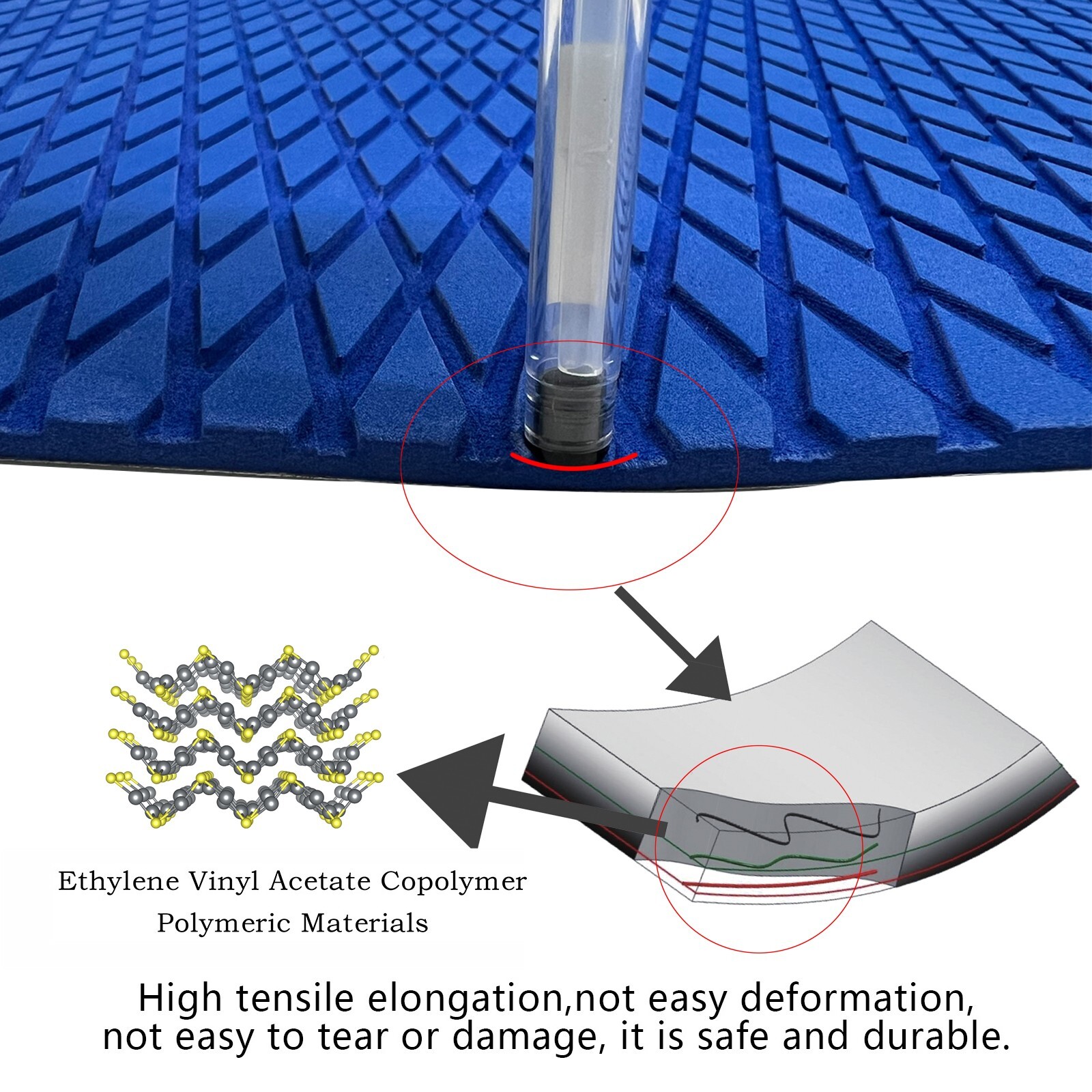 Blue EVA Foam Boat Flooring Sheet Mat 5mm Diamond Deck Grip Jet ski Traction Pad