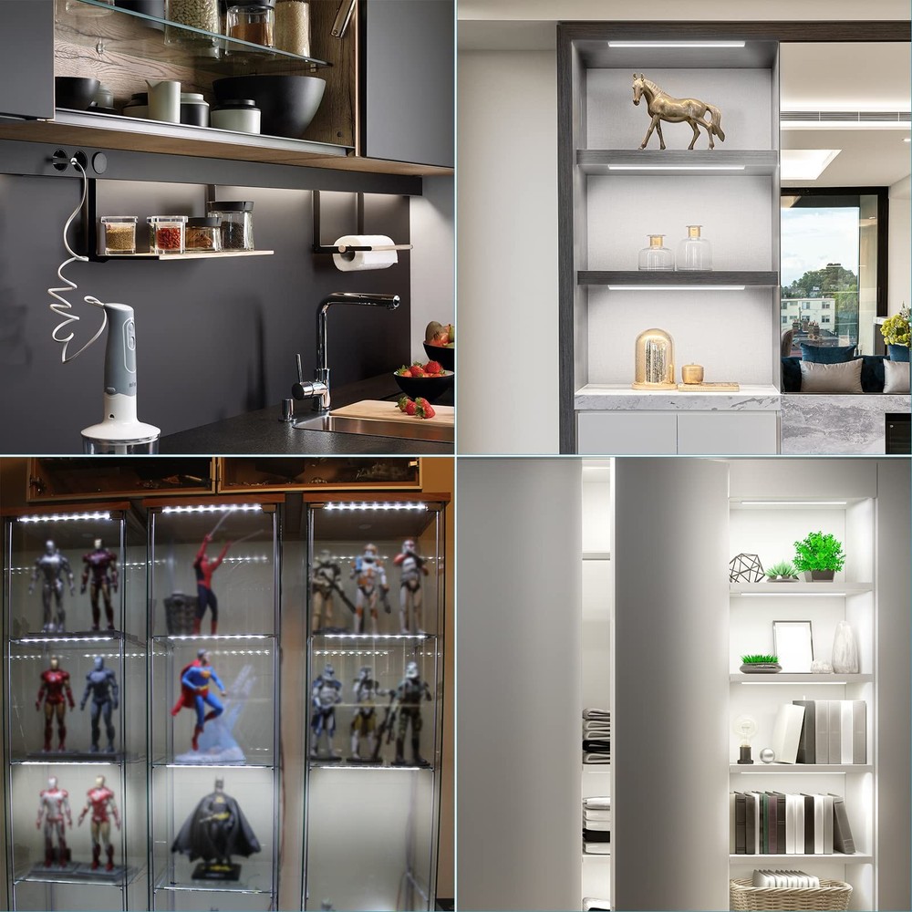 Black Shell Display Case Lights, LED Lights for Display Case with Memory Func...