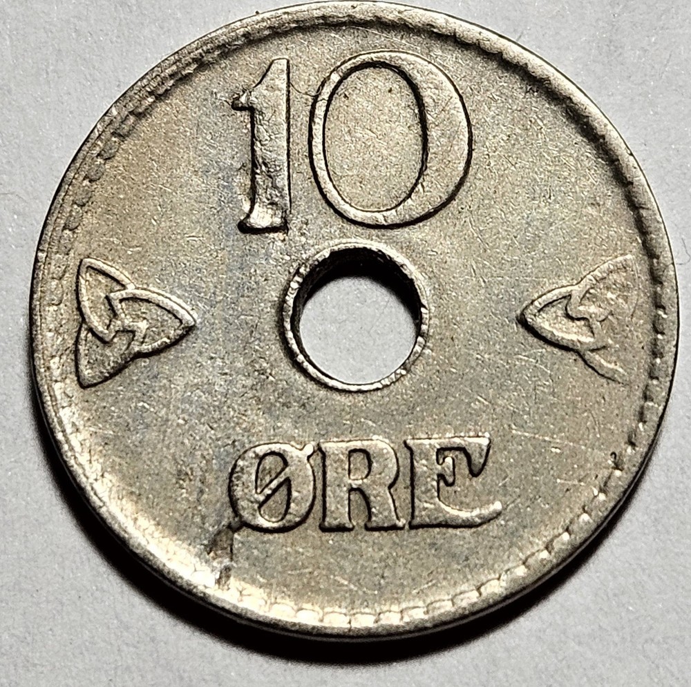 1926 NORWAY 10 ORE - Excellent Coin