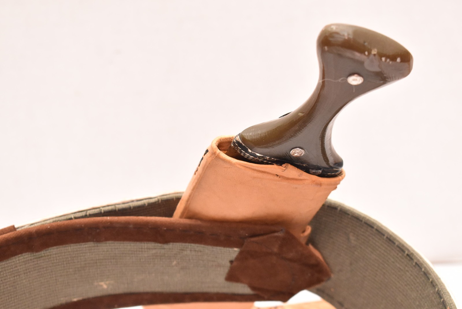 Beautiful Antique Authentic Yemeni Jambiya Dagger With Belt Knife Vintage-