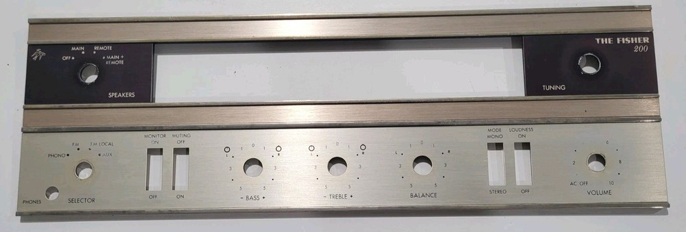 Fisher 200T Stereo Receiver Face Plate
