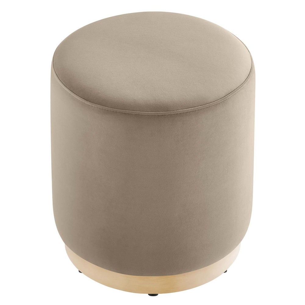 Modway 16" Round Performance Velvet Upholstered Ottoman