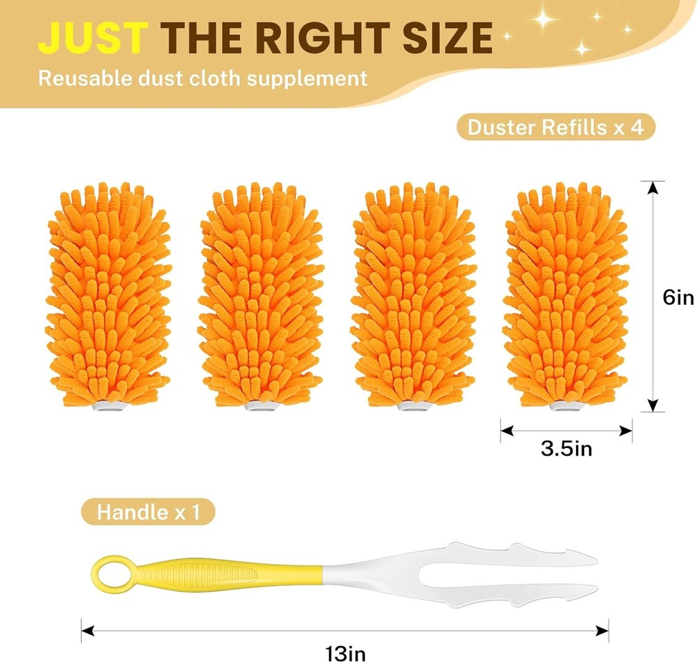 Microfiber Duster Refills for Swiffer Compatible Small Cleaning Tools