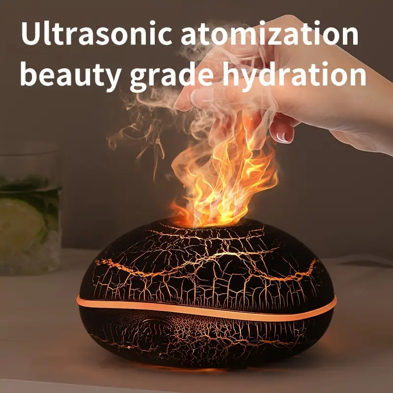 LED Light Aromatherapy Diffuser Aroma Essential Oil Air Humidifier Crack Pattern