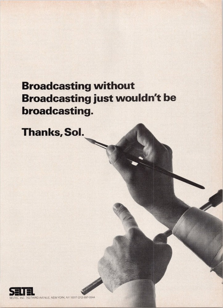 Seltel 1981 Original Print Ad Broadcasting Creative Art Black White