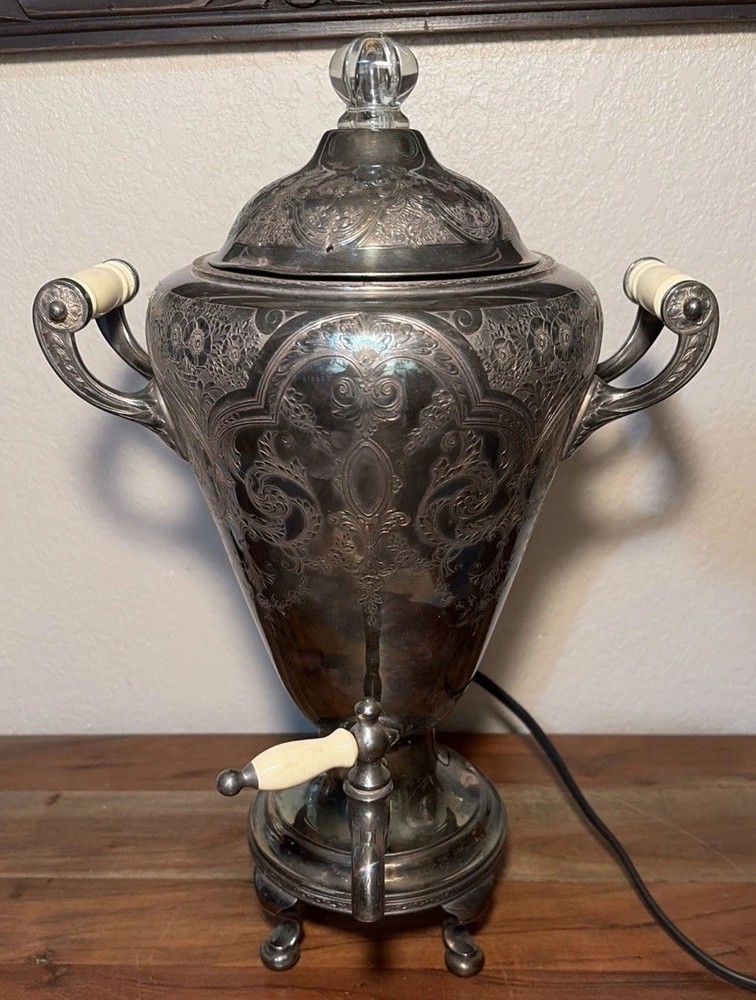 Art Nouveau Large Silver Plated Coffee Tea Server Bowman & Co Does Not Warm Up