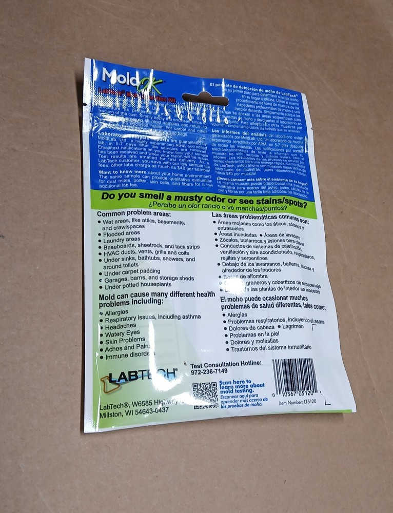 MoldOK Mold Detection Kit Labtech (Made in USA)