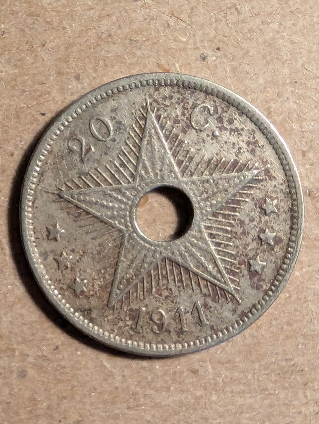 1911 Belgian Congo 20 Centimes