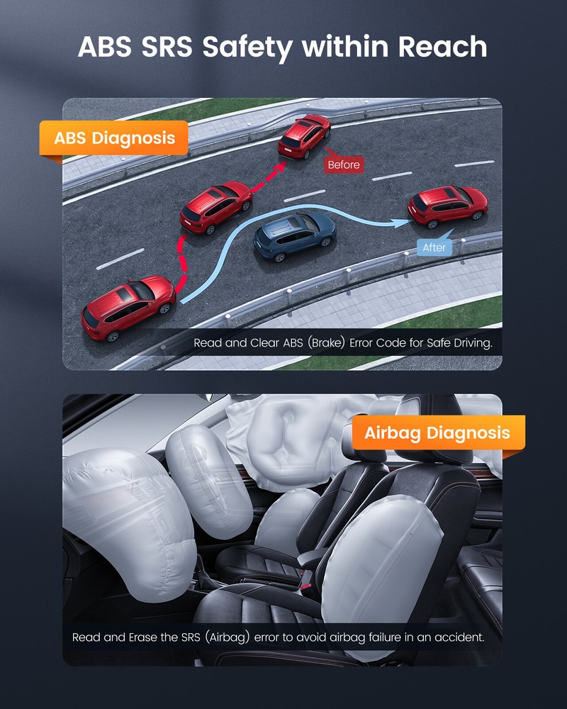 WiFi Bi-directional Scanner OBD2 Code Reader ABS Bleeding Oil & EPB Brake Reset