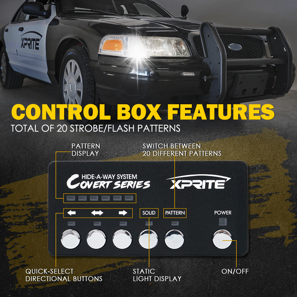Xprite Hideaway Strobe Light 6X Headlight Kit Emergency Hazard Warning LED Lamp