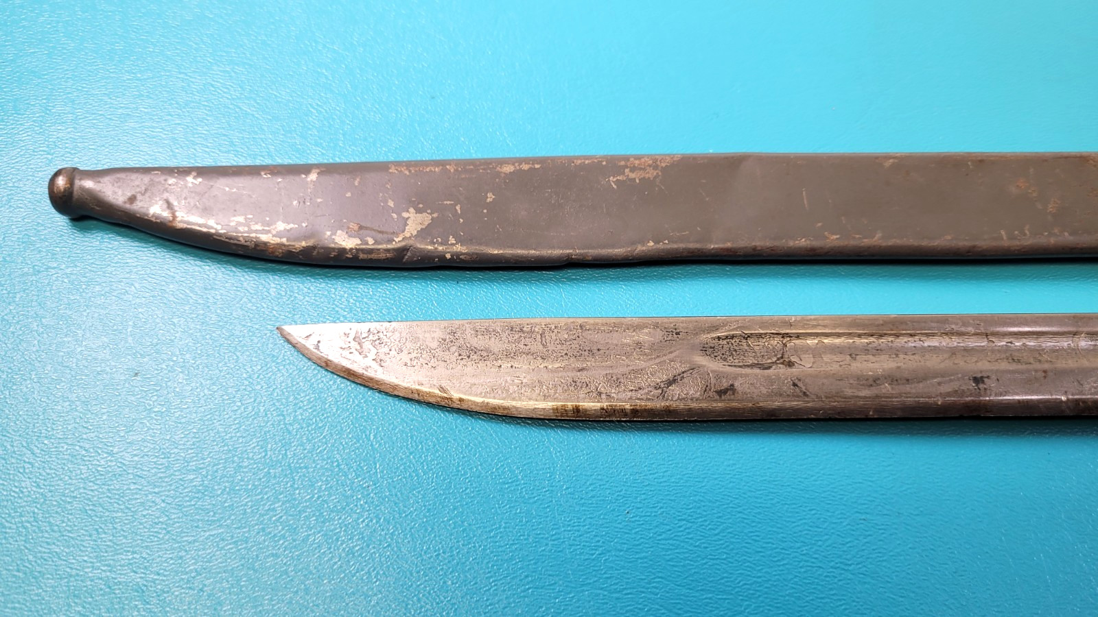 WWII Japanese Arisaka Training Bayonet Knife + Sheath + Metal Tag Brace TR446