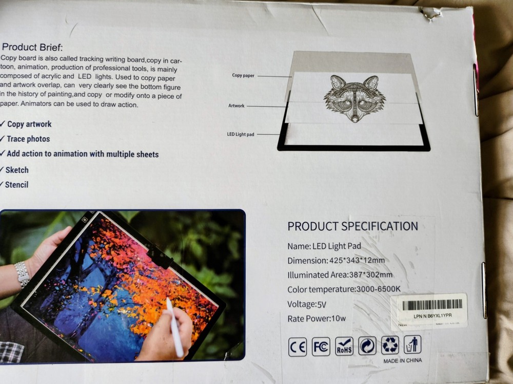 A3 LED Light Pad Tracing Light Box – Rechargeable, Adjustable Brightness