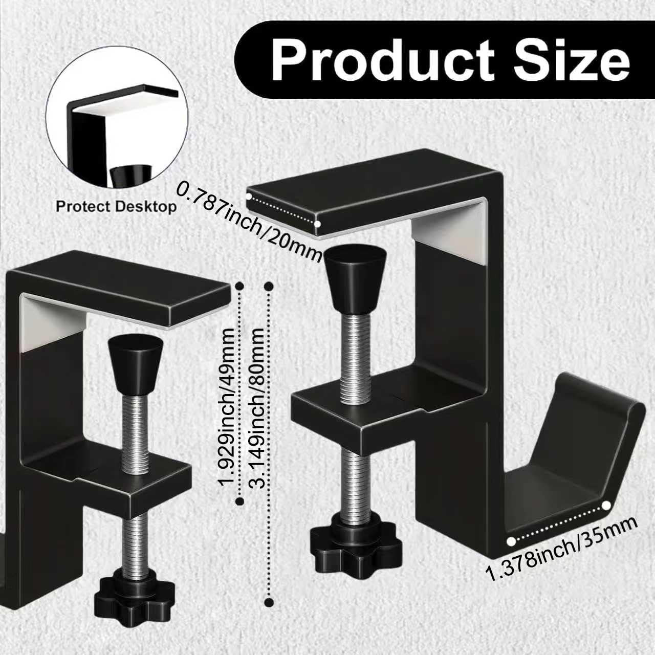 Headphone Stand - Aluminum Alloy Headphone Holder, under Headset Stand for Desk