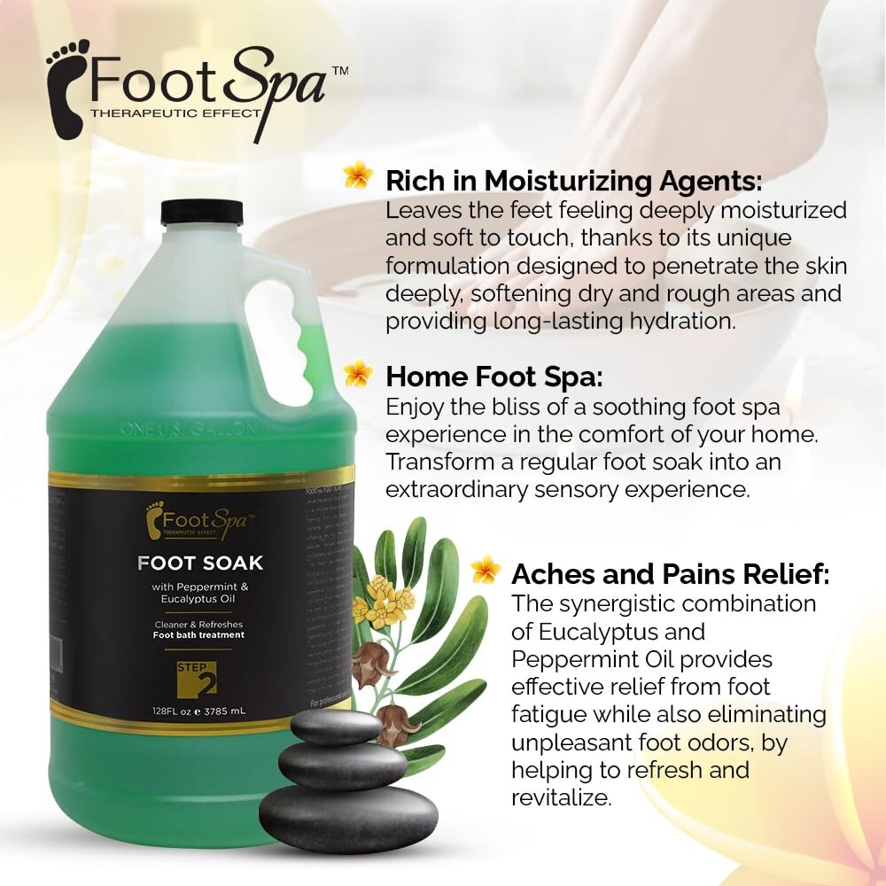 Foot Spa Pedi Spray Antiseptic Mint & Eucalyptus 128oz / 1 GALLON