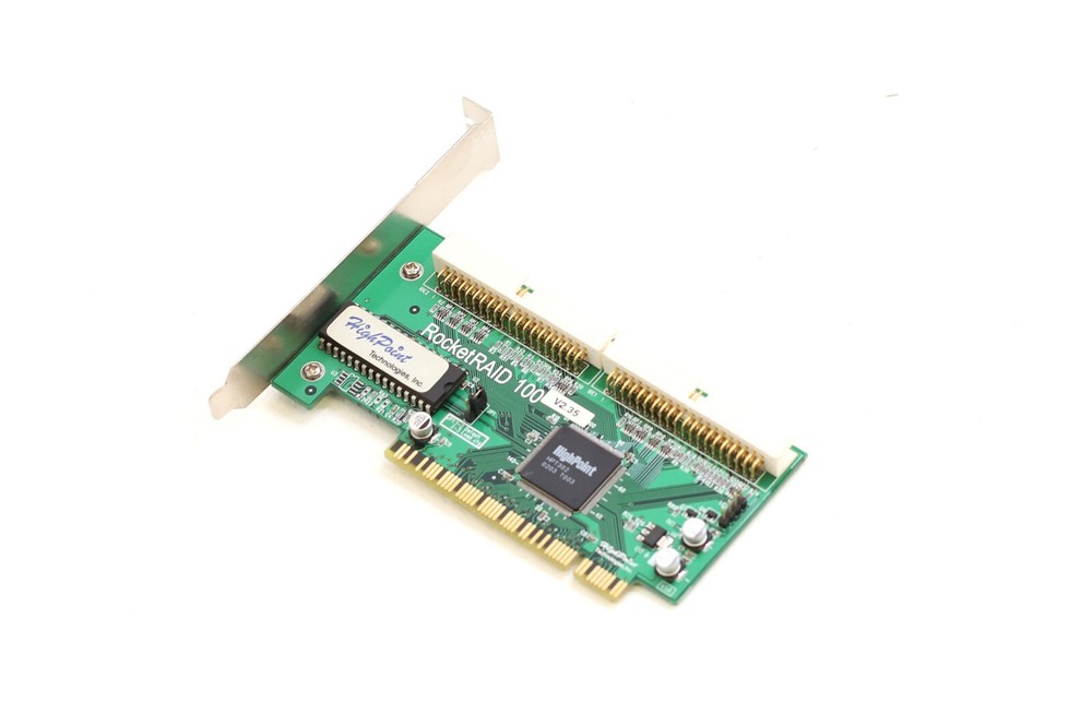 HighPoint RocketRAID 100 2CH PCIe IDE RAID Controller Card P/N: RR100 Tested