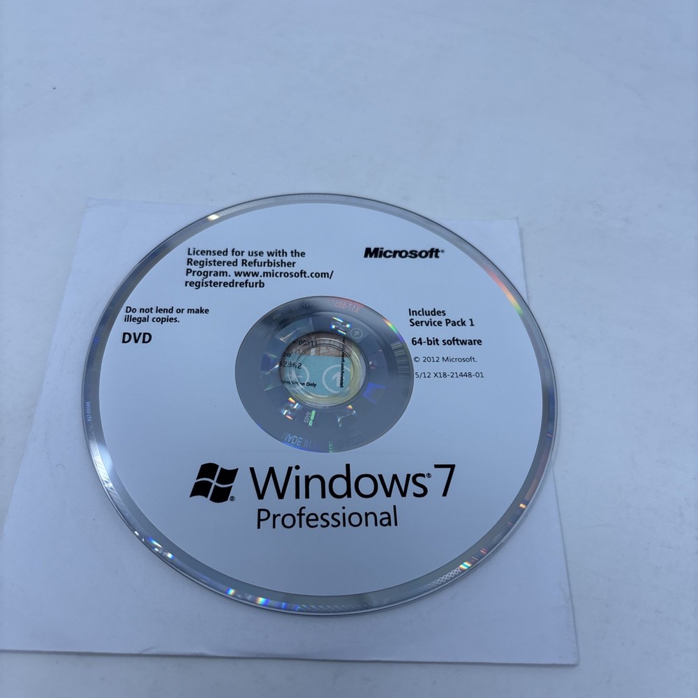 Windows 7 Professional 64-Bit Software Disc Only