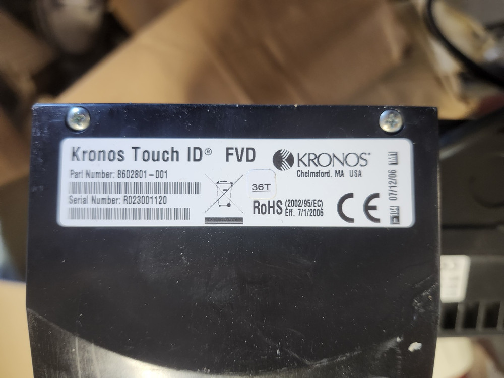 KRONOS System 4500 Time Clock Card Reader Terminal touch ID and power supply