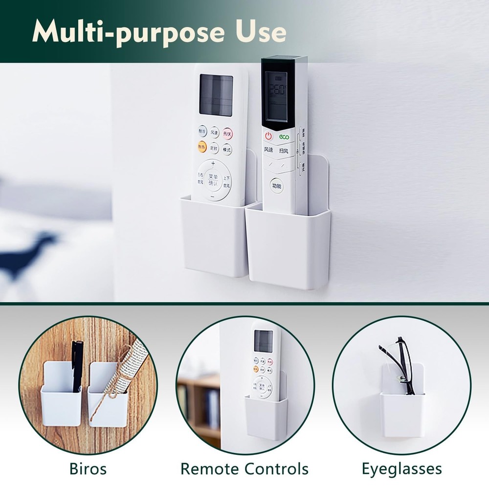 6 Pack Remote Control Holder Wall Mount Self Adhesive Media Controller Organi...