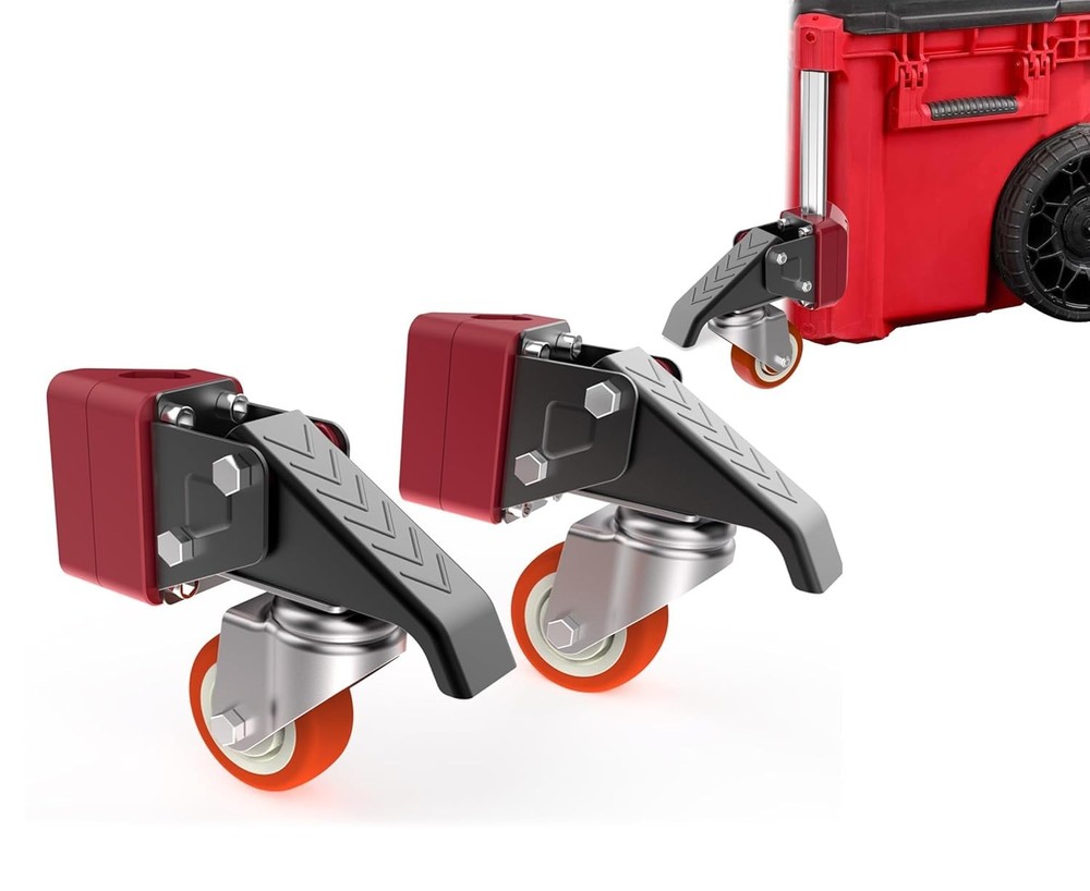 Front Wheels Upgrade Kit for Milwaukee Packout System - Easy Rolling Dolly Conve