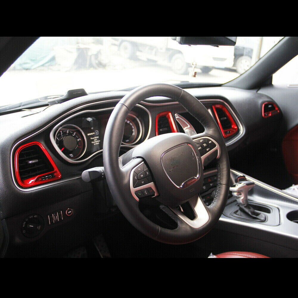 35x Red Interior Full Set Dash Panel Cover Trims Kit for Dodge Challenger 2015+