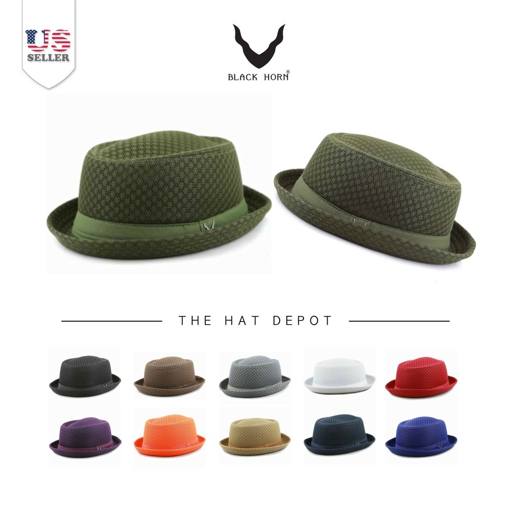Porkpie Hat - Light Weight Classic Soft Cool Summer Mesh Porkpie Hat 7060