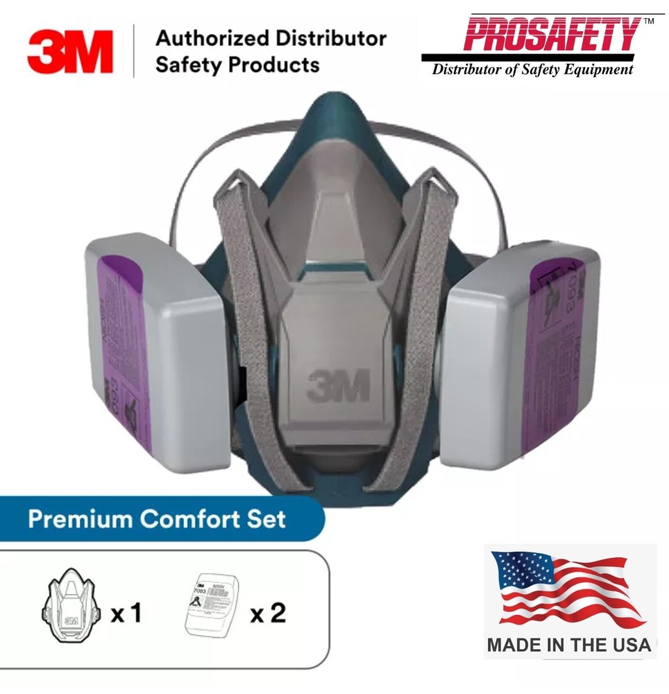 3M Quick Latch Half Face Respirator Mask & 2- 7093 P100 Particulate Filter SMALL