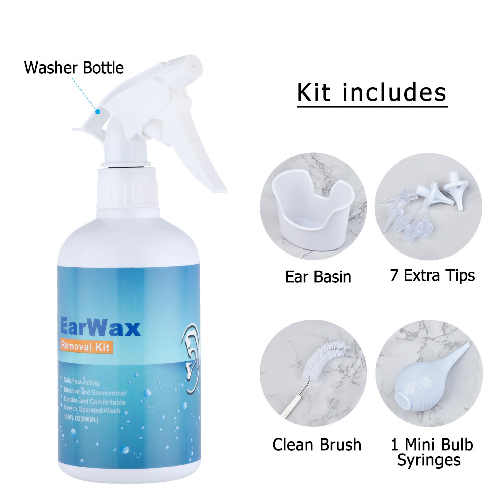 Ear Wax Removal Tool Kit Earwax Remover Irrigation Cleaner Bottle Flush System