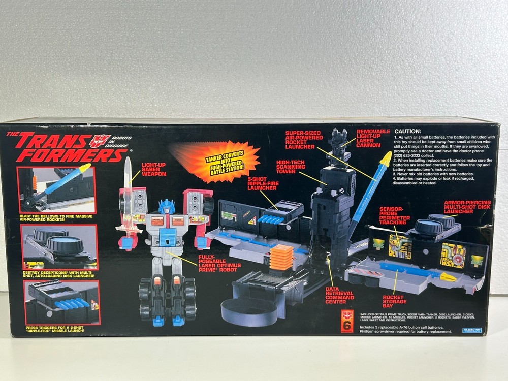 Transformers G2 Laser Optimus Prime box, Instructions & sticker sheet