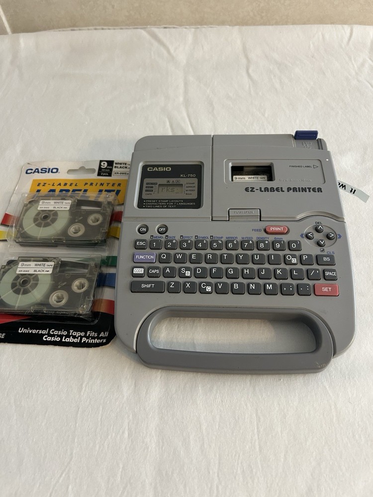 CASIO Label Printer KL-750 EZ Word Printer Handheld Label Maker