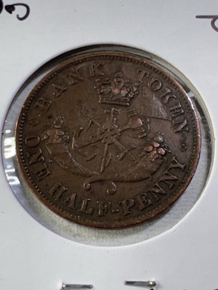 1852 Upper Canada 1/2 Penny Cleaned