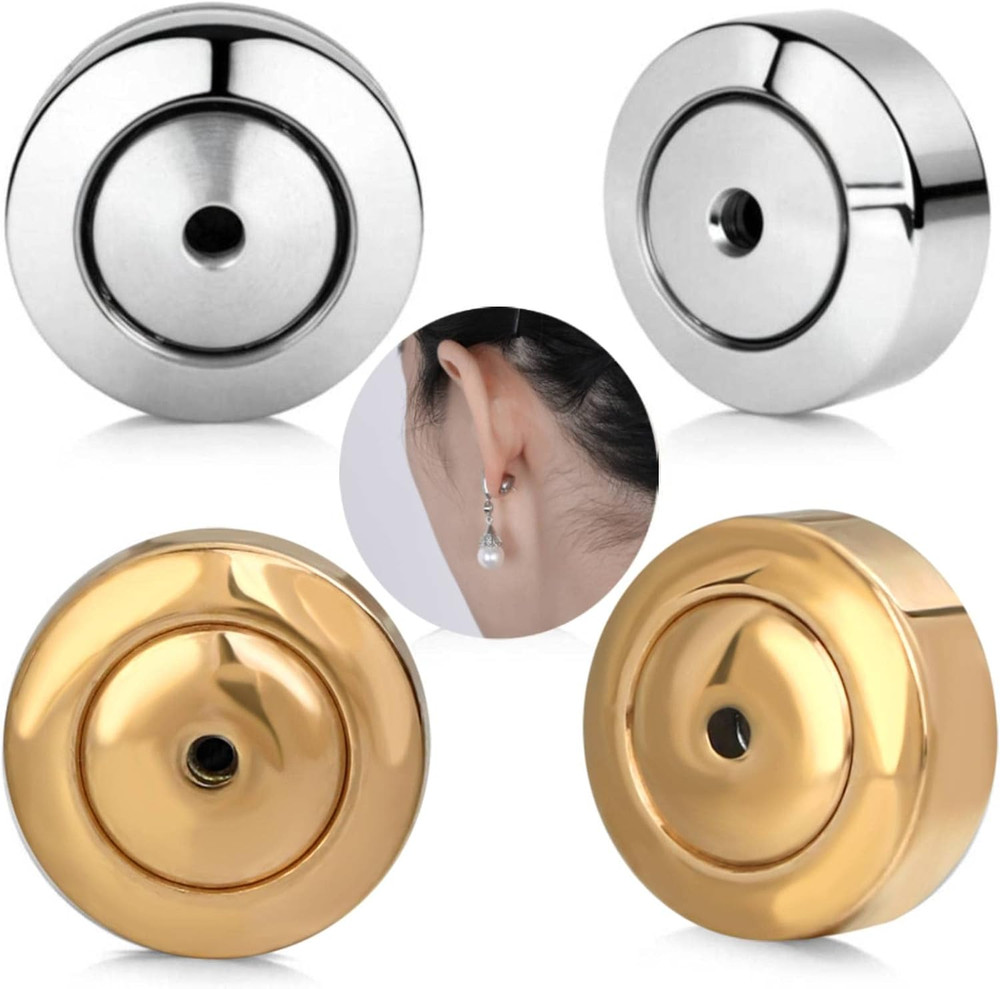 Earring Backs for Stud,4Pcs Dics Earring Backs for Droopy Ears, Heavy Earrings,