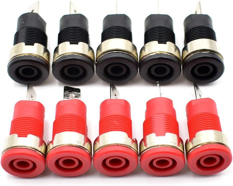 10Pcs 4mm Banana Jack Female Panel Mount Socket Binding Post Adapter...