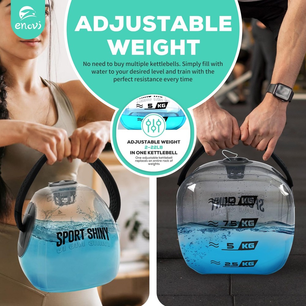 EasyGo Kettlebells, Foldable Water-Filled Kettlebell, Adjustable Kettlebell (...