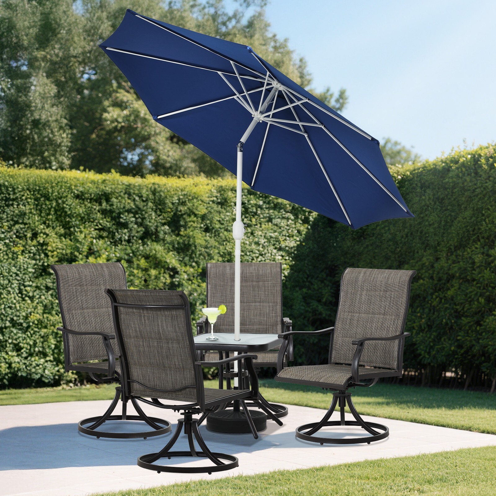 Aoodor 9FT Outdoor Patio Market Umbrella Aluminum Frame,UV Protection Waterproof