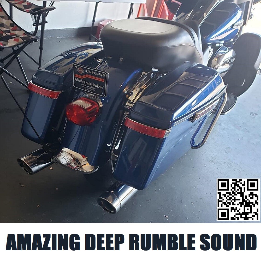 SHARKROAD 4.0 Slip Ons Mufflers For Harley Touring 95-16 Street Glide Exhaust