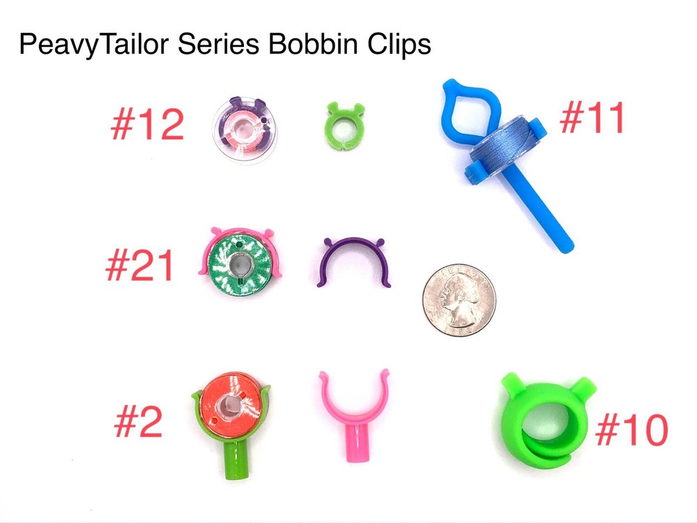PeavyTailor 100Pcs (#12)Bobbin Holders Thread Clips Spool Huggers for Embroidery