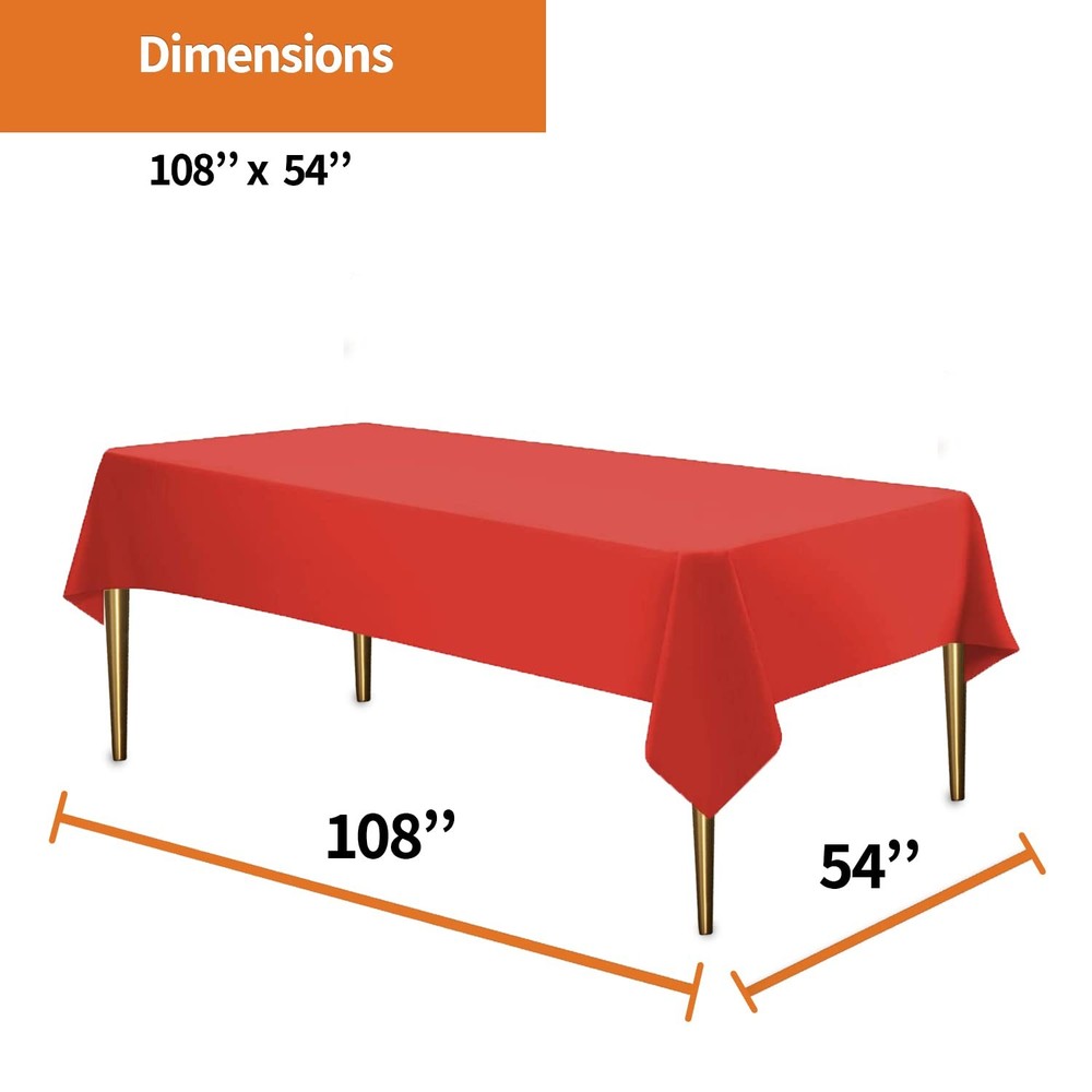 Party Dimensions Red Tablecloth Disposable Plastic 12 count - Rectangle,