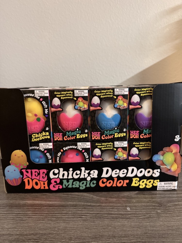 PURPLE RAINBOW NeeDoh CHICKA DEEDOOS & MAGIC COLOR EGGS, Nee Doh Squishy Easter