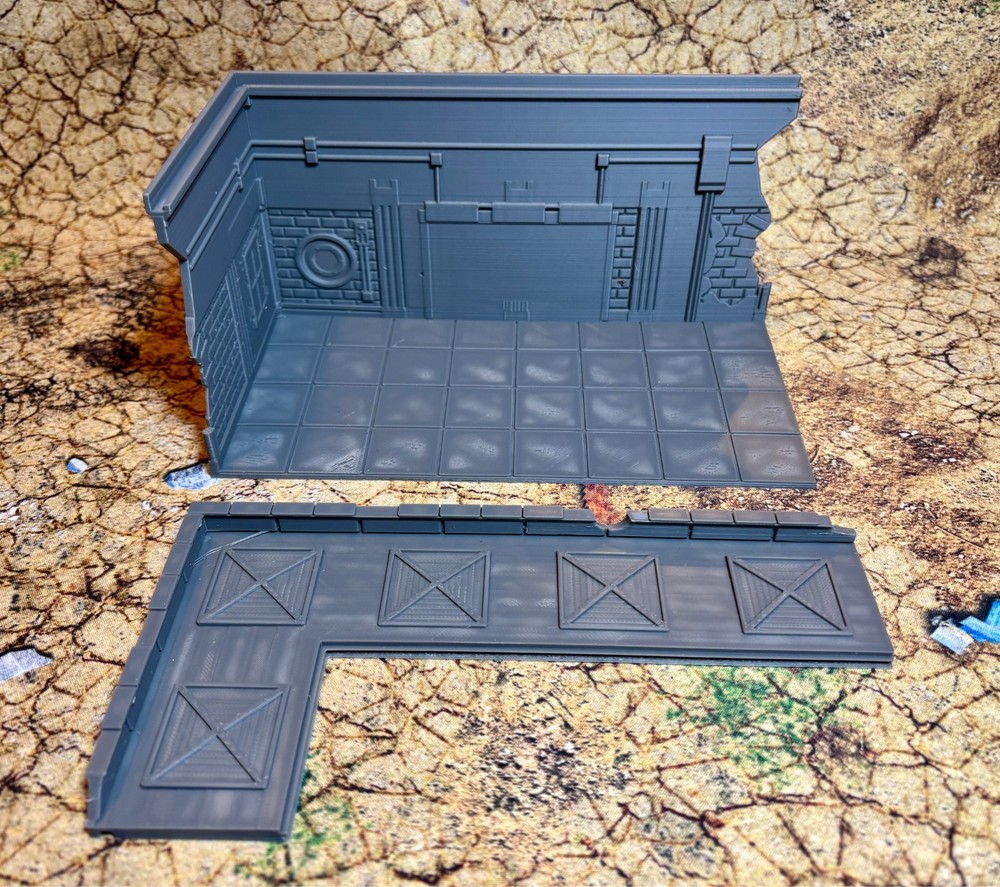 Plastic UKTC 40k Terrain Small L Ruin (1 Piece) - Easy stack system - Left hand