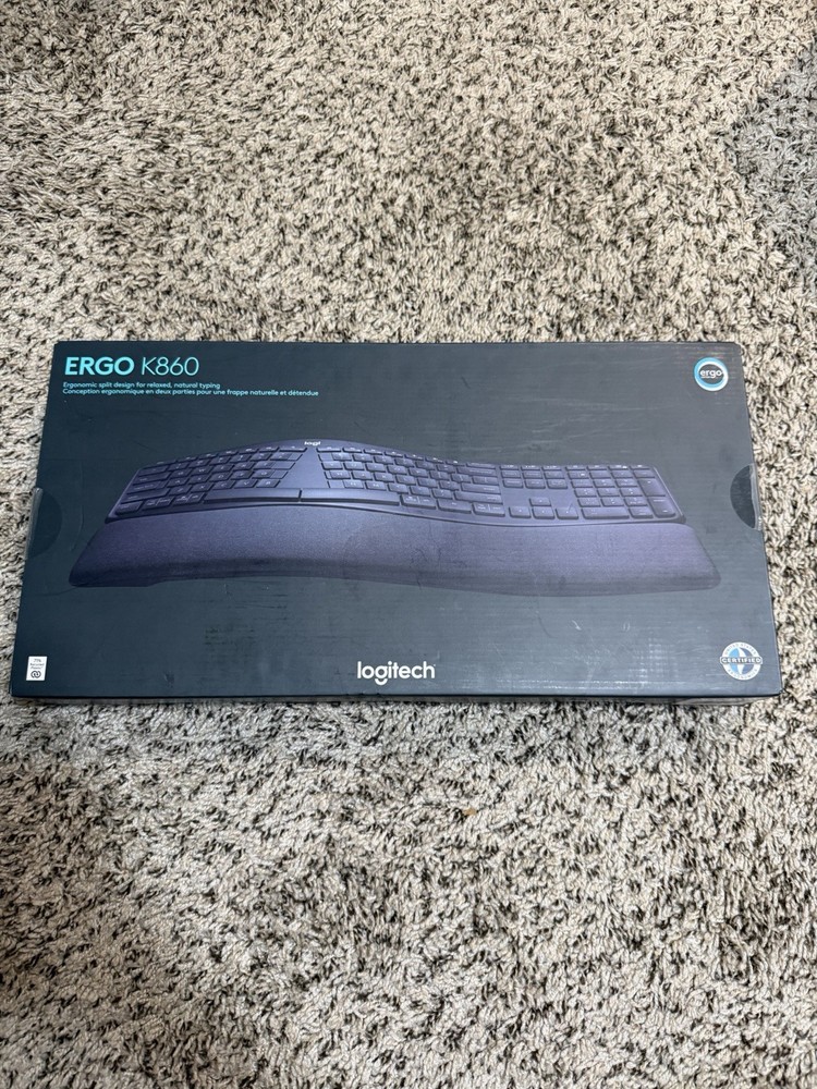 Logitech ERGO K860 Bluetooth Wireless Ergonomic Split Keyboard with Wrist Rest