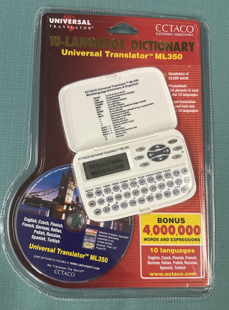 Ectaco Electronic Translator ML350 10-Language Dictionary New Sealed