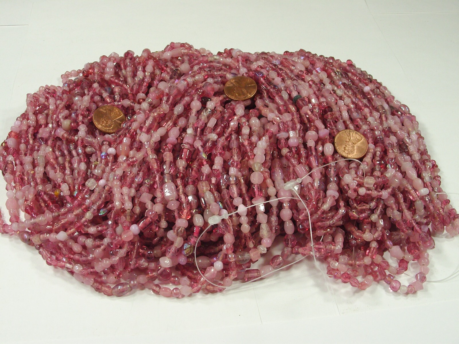 2 Pounds Pink Color India Handmade Glass Spacer Beads Bulk Lot (QKP-1)