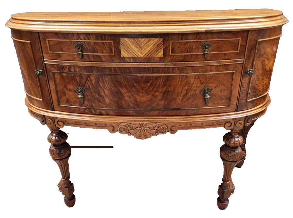 Edwardian Sideboard Buffet Mahogany Bow Front-Vintage